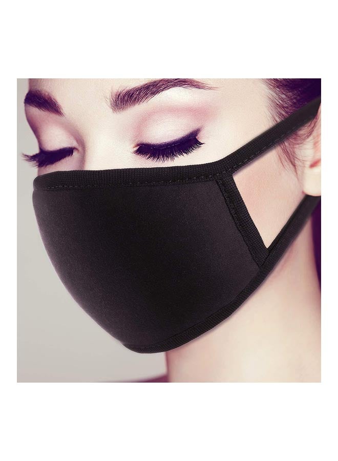 Dr. Adorable 4-Piece Face Mouth Mask Cotton Breathable Anti-Dust Earloop Protective Mask Elastic Strap Dual Layer Flu Mask Fashion Health Care, Black, Unisex - Image 4