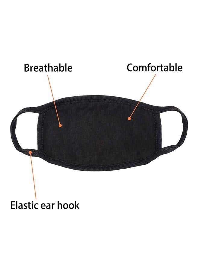Dr. Adorable 4-Piece Face Mouth Mask Cotton Breathable Anti-Dust Earloop Protective Mask Elastic Strap Dual Layer Flu Mask Fashion Health Care, Black, Unisex - Image 3
