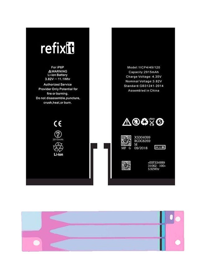 2915.0 mAh Replacement Battery Iphone 6 Plus Black