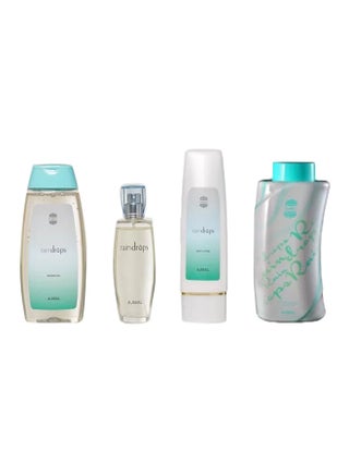 طقم هدايا رين دروبز (Raindrops Spray 50ml, Raindrops Body Lotion 100ml, Raindrops Shower Gel 200ml & Raindrops Powder 100gm) - v1582524067/N18913630A_1