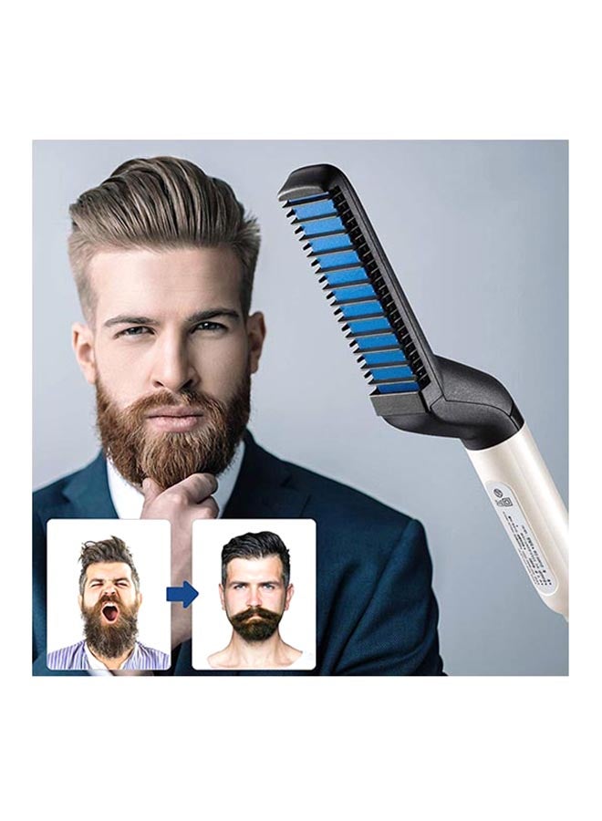 Multifunctional Quick Beard Hair Straightener Brush Black - Image 4