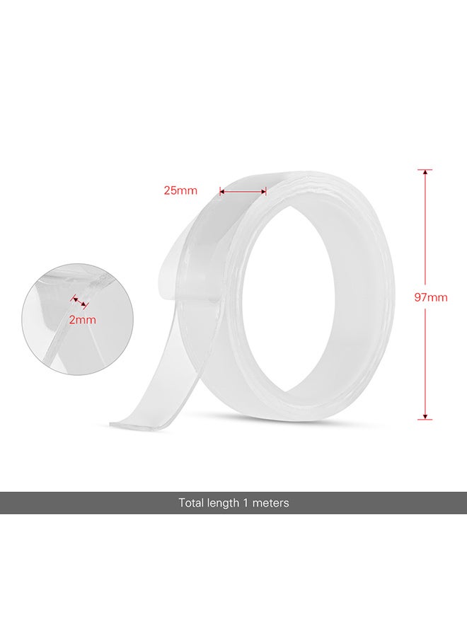 شريط لاصق بوجهين قابل لإعادة الاستخدام أبيض - Image 2