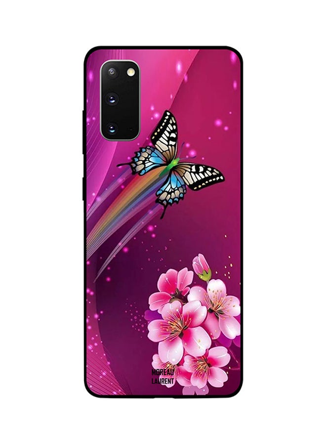 Moreau Laurent Skin Case Cover -for Samsung Galaxy S20 Pink Floral Multicolor Butterfly Pink Floral Multicolor Butterfly