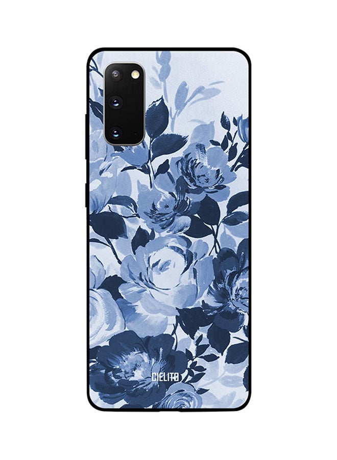 CIELITO Skin Case Cover -for Samsung Galaxy S20 Blue White Floral Print Blue White Floral Print
