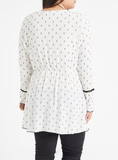 Vero Moda Curve Comma V-Neck Tunic White  - Image 2