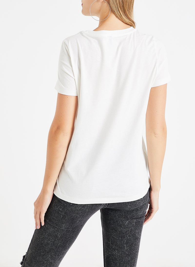 فيرو مودا تيشيرت بطبعة الصحراء أبيض - Image 3