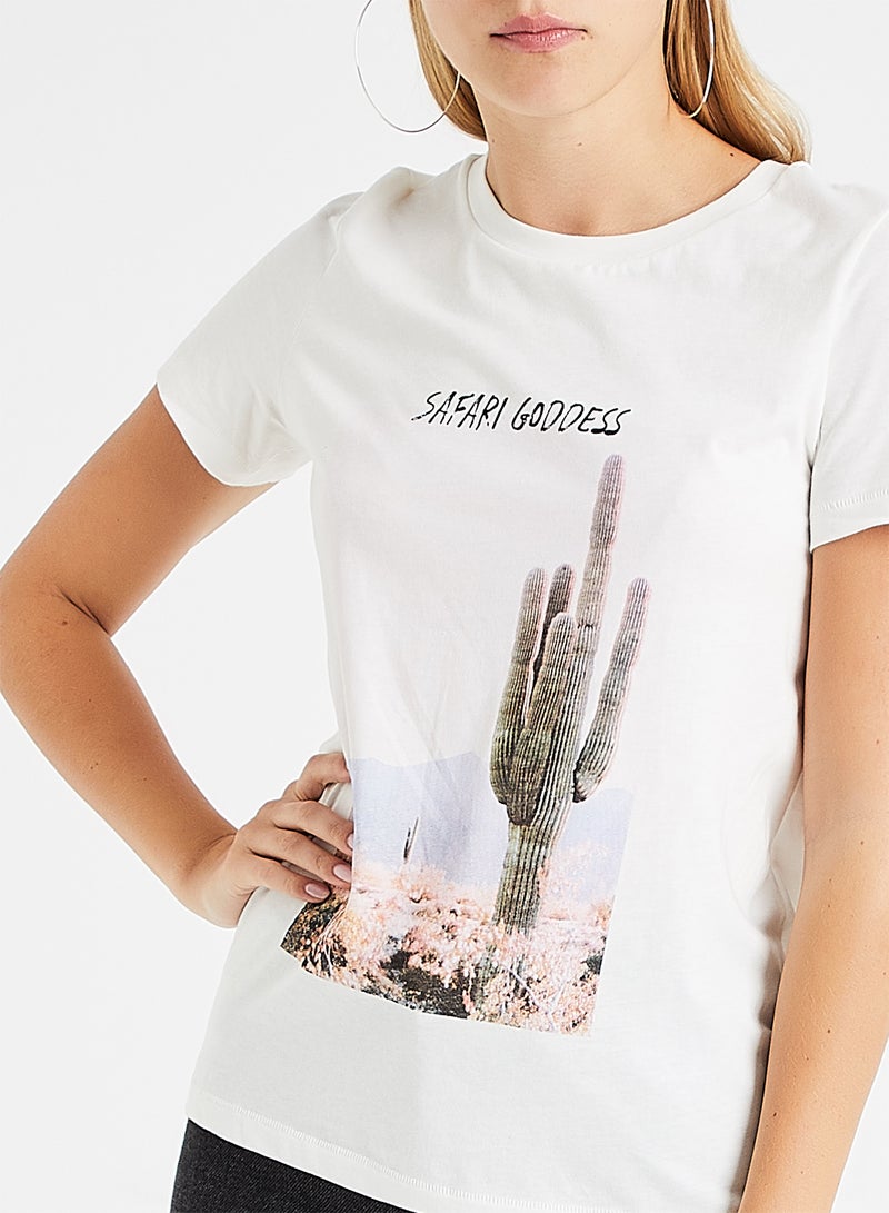 Desert Print T-Shirt White - v1582547475/N35025258V_4