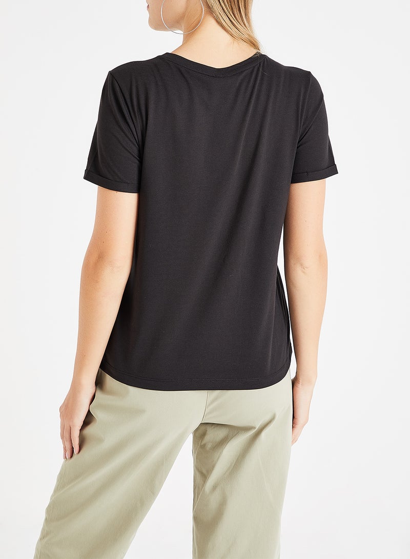 فيرو مودا تيشيرت بطبعة سفاري أسود - Image 3