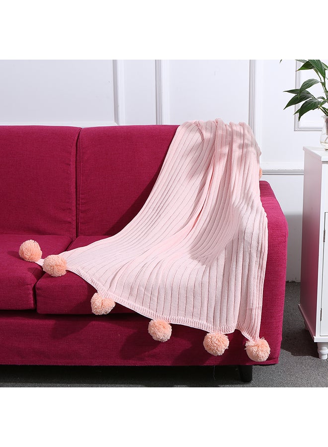 Cotton Hypoallergenic Striped Knitted Blanket fabric Pink 37x8.50x34.50cm - Image 2