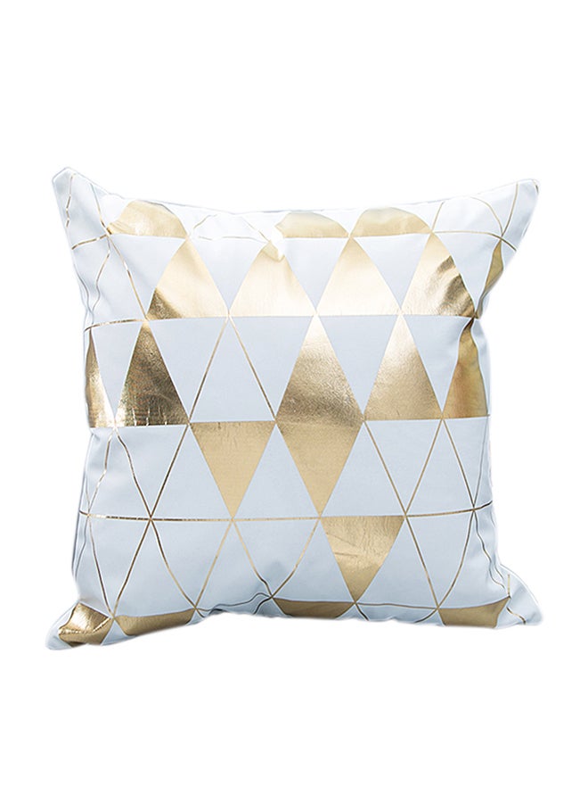 Decorative Throw Pillow Case White/Gold 12x1centimeter - Image 1
