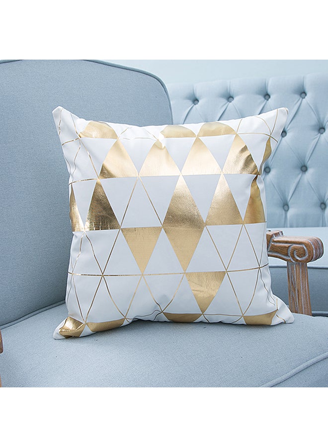 Decorative Throw Pillow Case White/Gold 12x1centimeter - Image 2