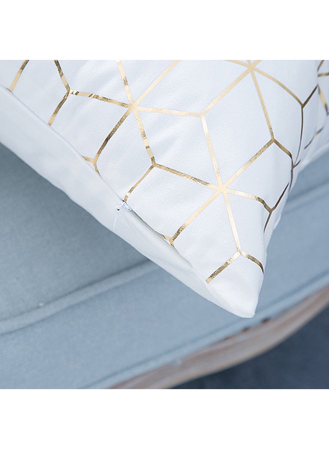 Decorative Throw Pillow Case White/Gold 12x1centimeter - Image 3