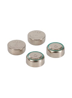 4-Piece LR44 Alkaline Button Cell Battery Set Silver