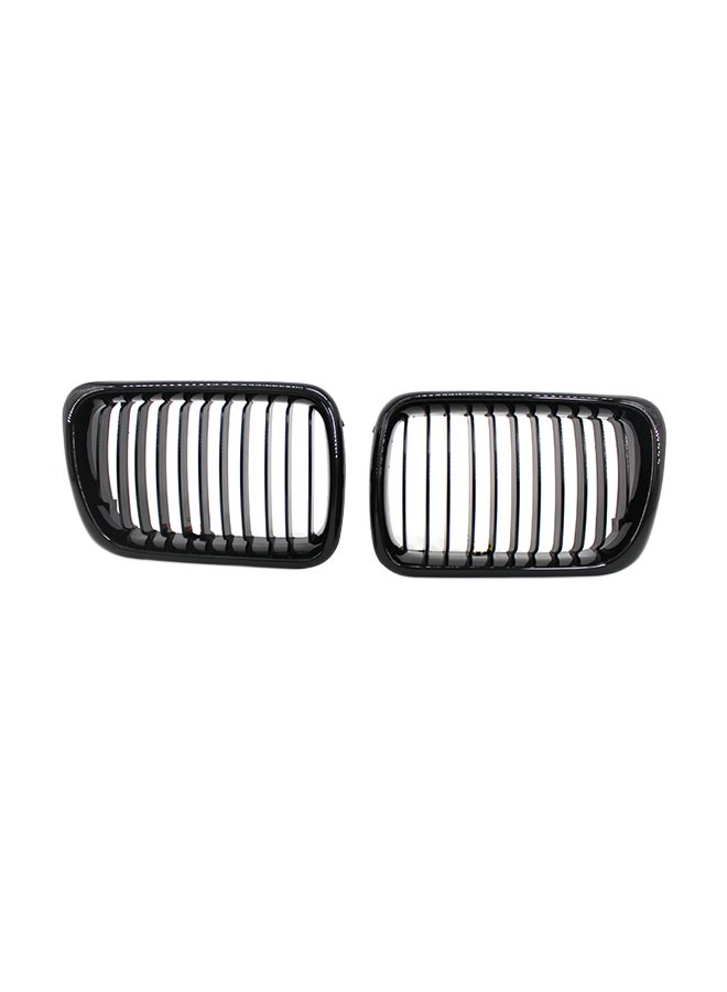 Generic 2-Piece Gloss Front Bumper Hood Kidney Replacement Grill For BMW 3-Series E36 M3 1997-1999  - Image 1