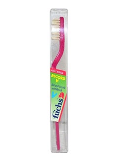 FUCHS Record V Natural Bristle Toothbrush Red 