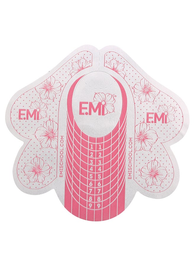 ANSELF 100-Piece Self-Adhesive Nail Art Sticker Set Pink/White - Image 1