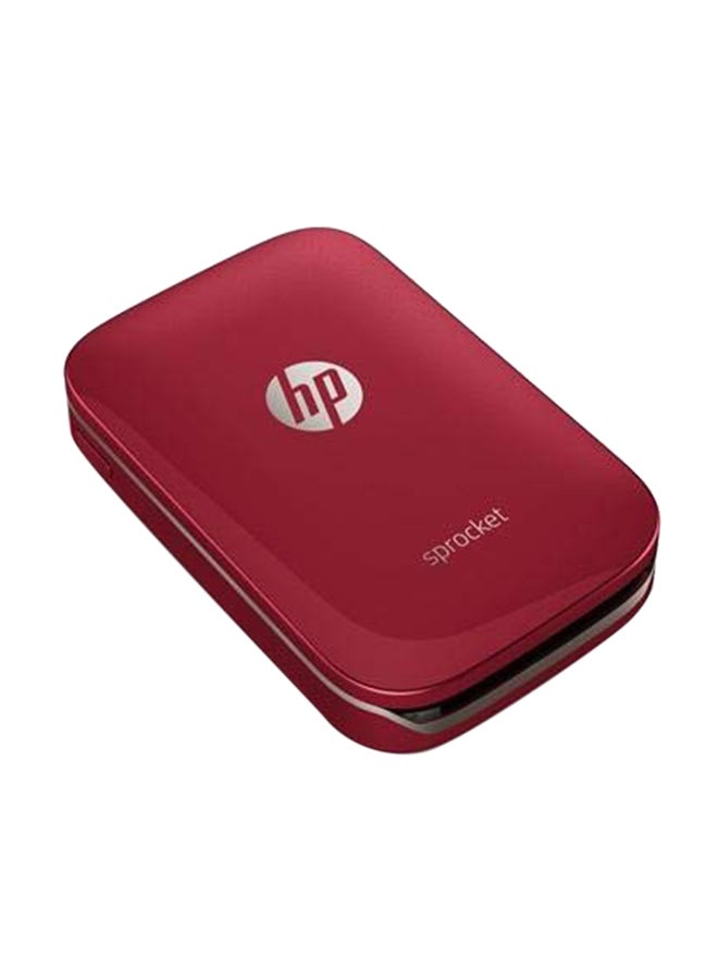 Portable Sprocket Photo Printer With Wireless Function Red/Silver