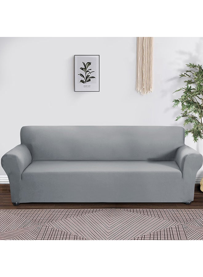 Anti-Slip 4 Seater Sofa Cover Grey 30X6X25cm  - Image 2