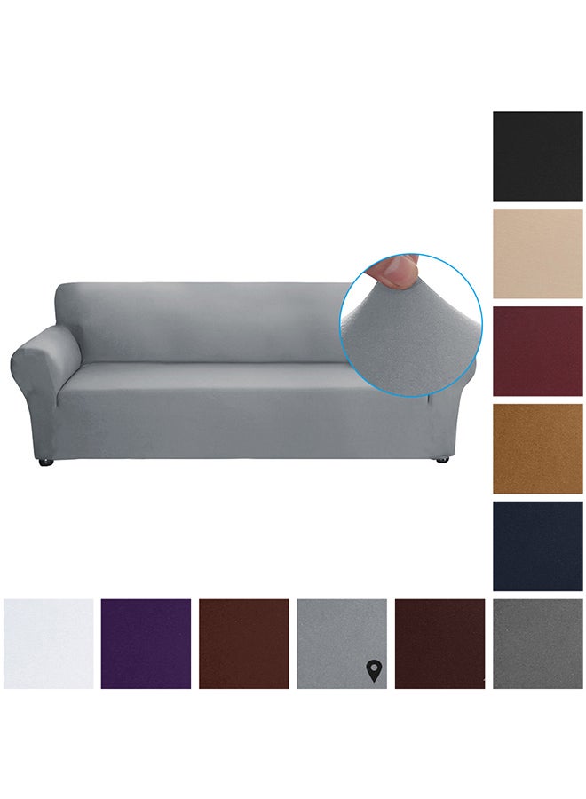 Anti-Slip 4 Seater Sofa Cover Grey 30X6X25cm  - Image 3