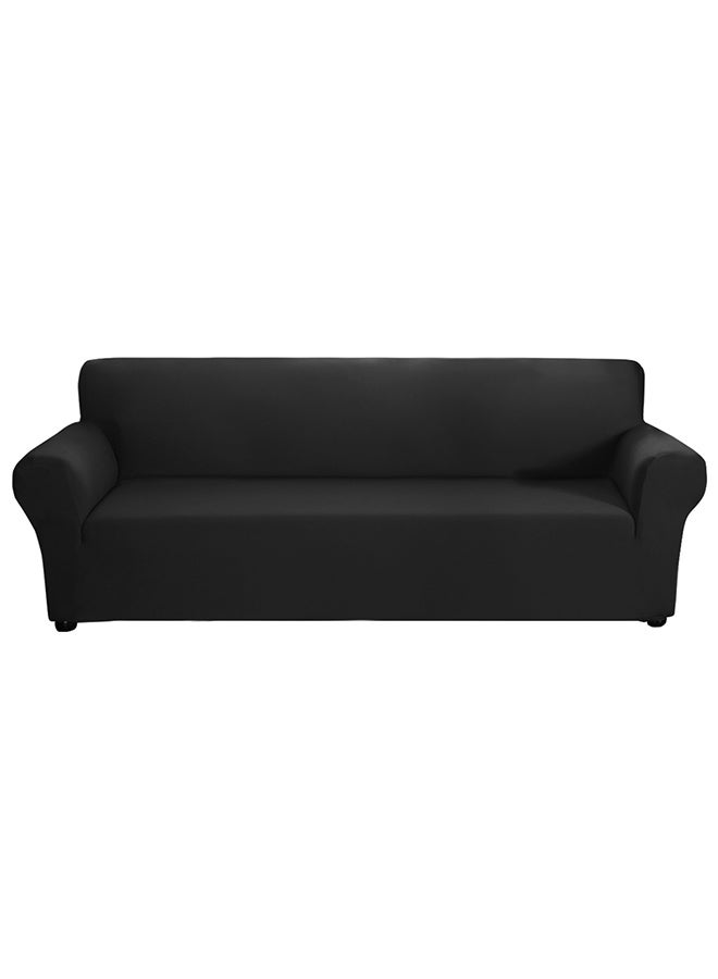 Anti-Slip 4 Seater Sofa Cover Black 30X6X25cm  - Image 1