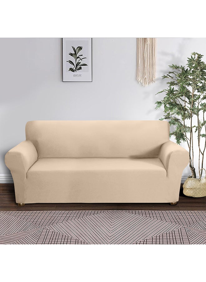 Anti-Slip 3 Seater Sofa Cover Beige 190-230cm  - Image 2
