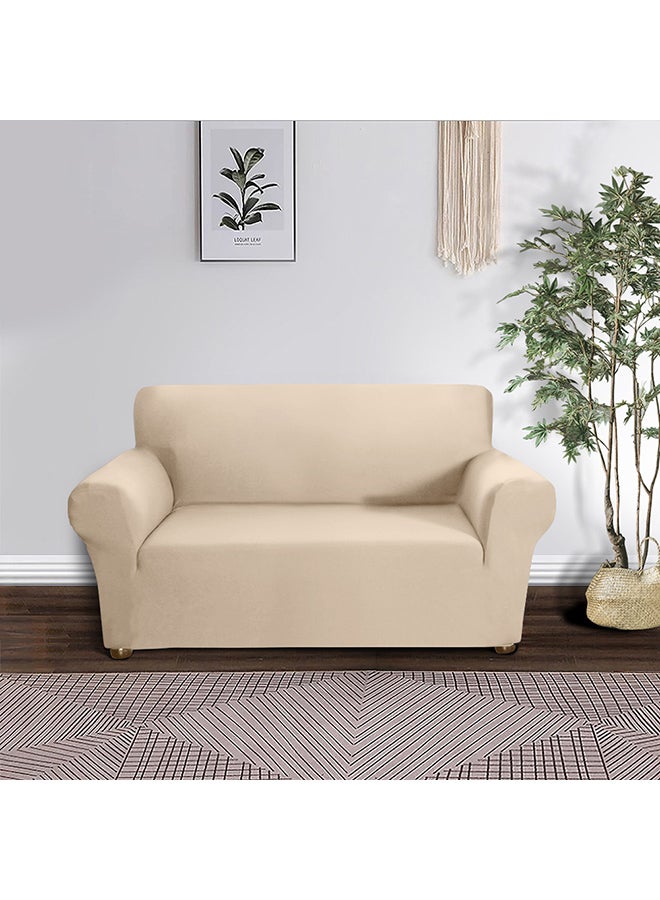 Anti-Slip 2 Seater Sofa Cover Beige 28X5X23cm  - Image 2