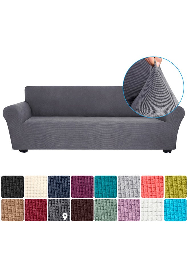 Anti-Slip 4 Seater Sofa Cover Grey 40X10X30cm - Image 3
