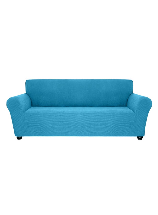 Spandex Anti-Slip 3 Seater Soft Cover Blue 39X10X31cm - Image 1