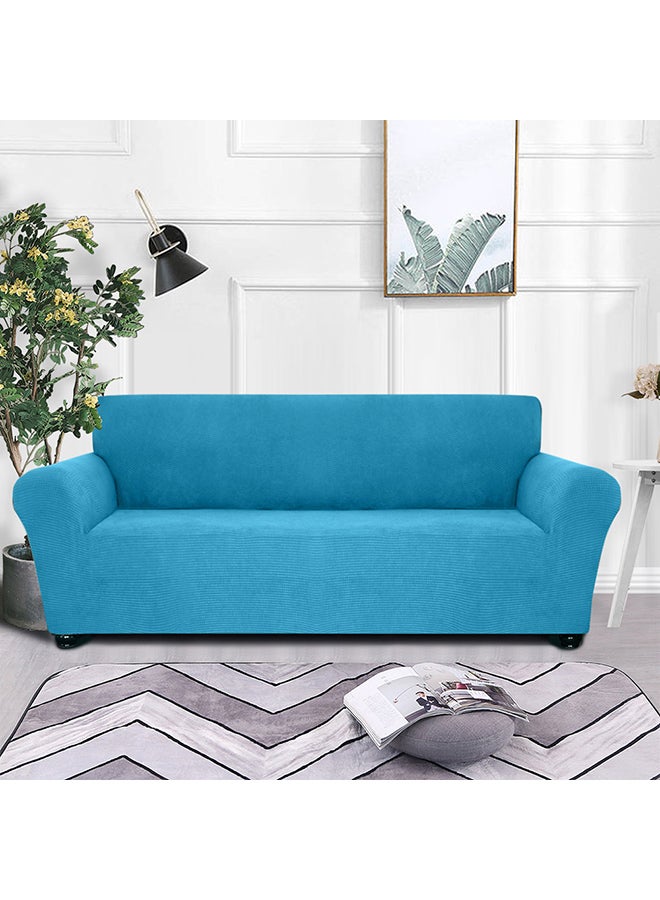 Spandex Anti-Slip 3 Seater Soft Cover Blue 39X10X31cm - Image 2