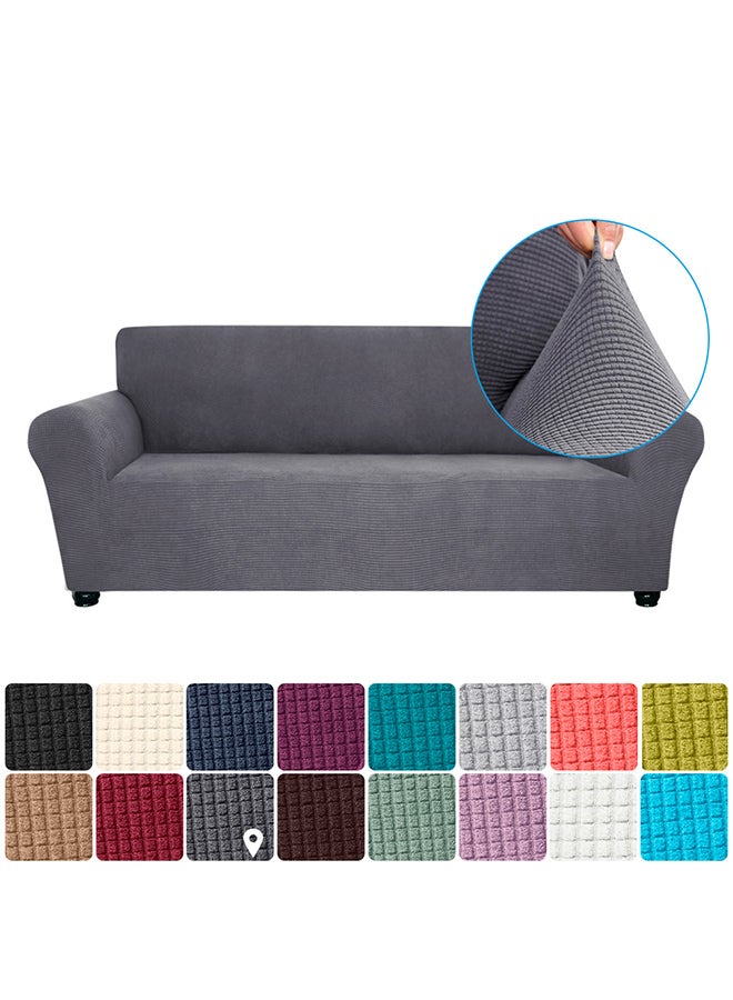 Generic - Spandex Anti-Slip 3 Seater Soft Cover Grey 39X10X31cm - Image 1