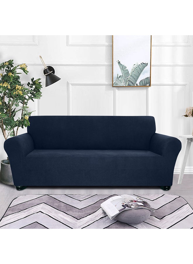 Spandex Anti-Slip 3 Seater Soft Cover Blue 39X10X31cm - Image 2