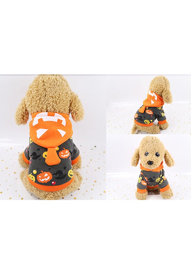 زي تنكري دافئ بتصميم كلب أليف برتقالي/رمادي 20x4x15سم - Image 2