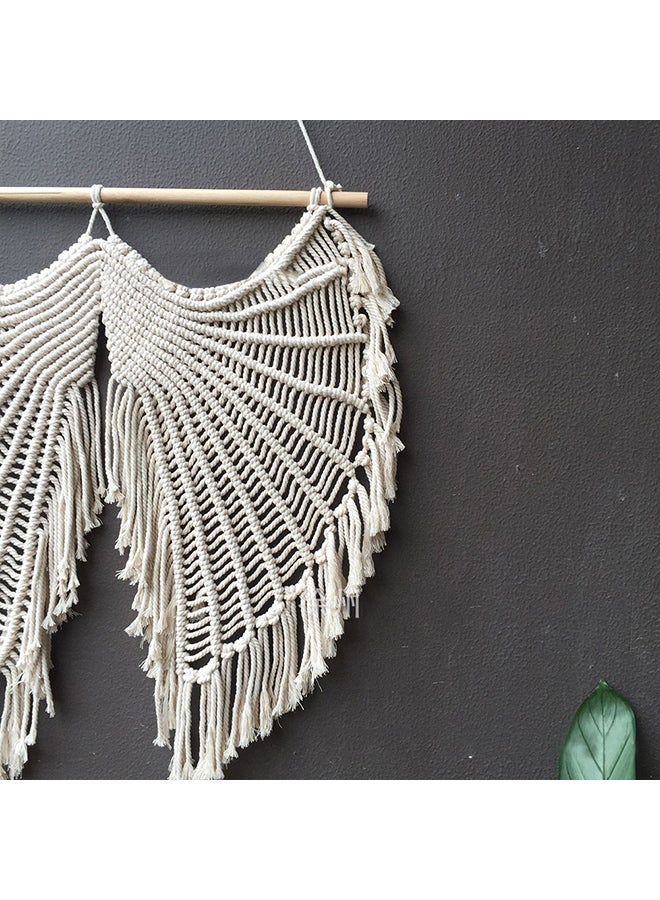 Hand Made Wall Hanging Tapestry Beige 57x10x15cm  - Image 2