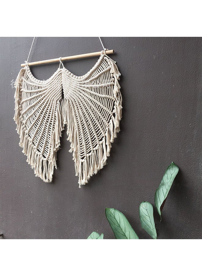 Hand Made Wall Hanging Tapestry Beige 57x10x15cm  - Image 3