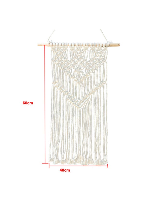 Hand Made Wall Hanging Tassel Tapestry Beige 40x60centimeter  - Image 2