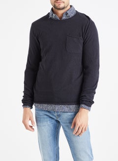 PRODUKT Front Pocket Long Sleeve Sweater Navy  - Image 1