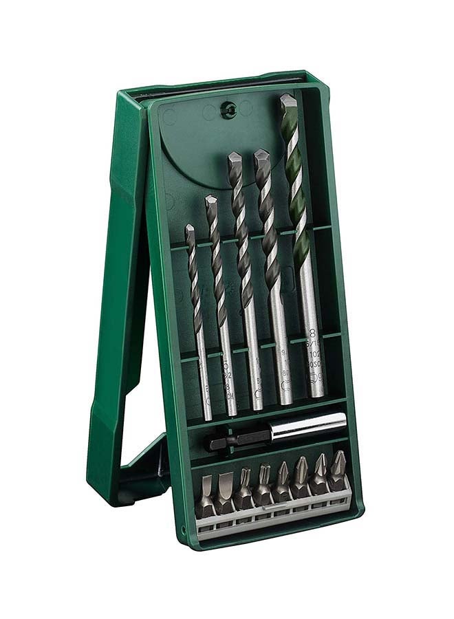 BOSCH 14 Piece Mini X-Line 2 Multipurpose Drill Bit Set Silver  - Image 1