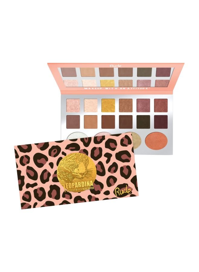 روود طقم ليوباردينا مكون من 12 لون ظل عيون و4 ألوان هايلايتر متعدد الألوان