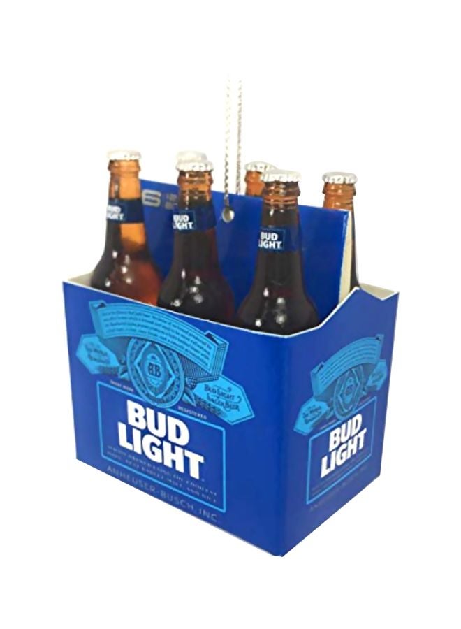 Kurt Adler - Bud Light Six-Pack Miniature Ornament Blue/White/Brown 2.6inch - Image 1