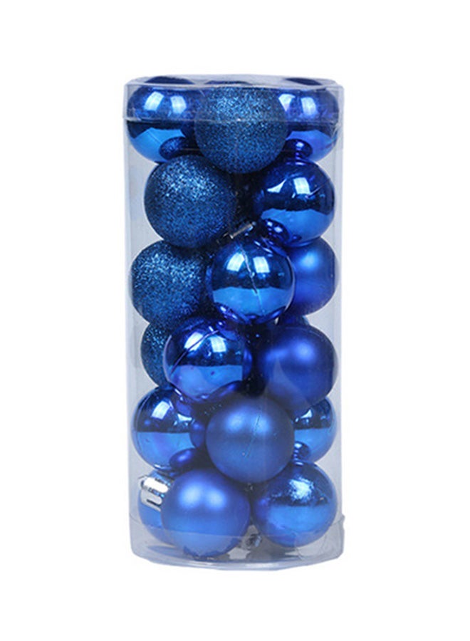 24-Piece Tree Decor Ball Set Blue 4cm 