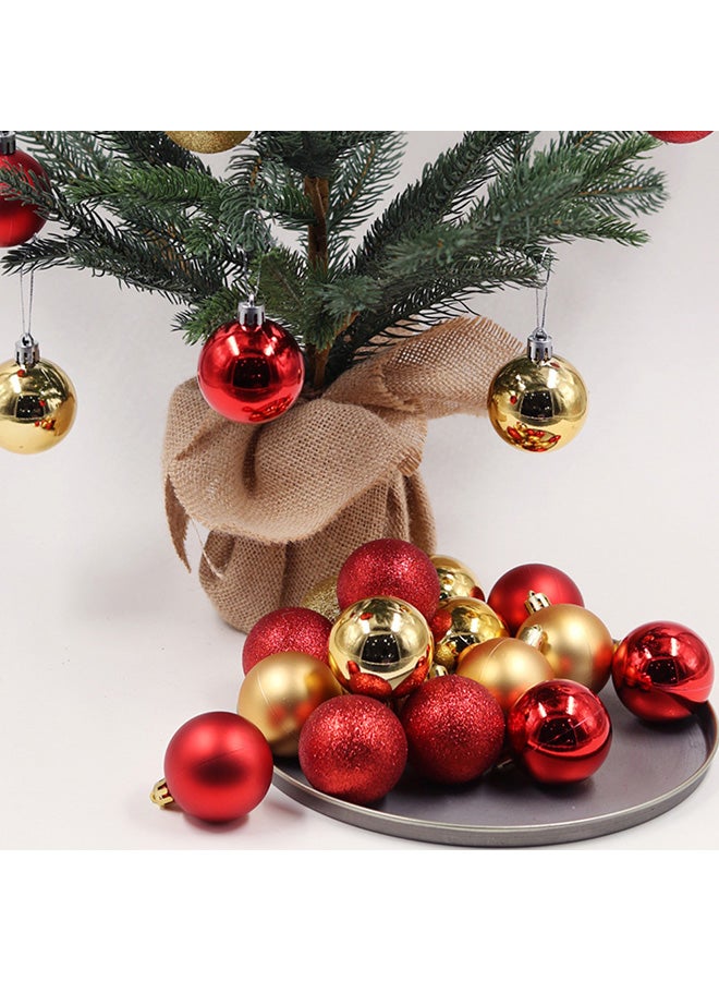 24-Piece Tree Decor Ball Set Red 4cm - Image 2