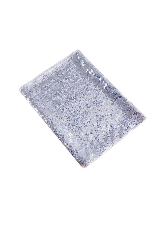 Sparkly Sequined Table Runner Silver - Image 1