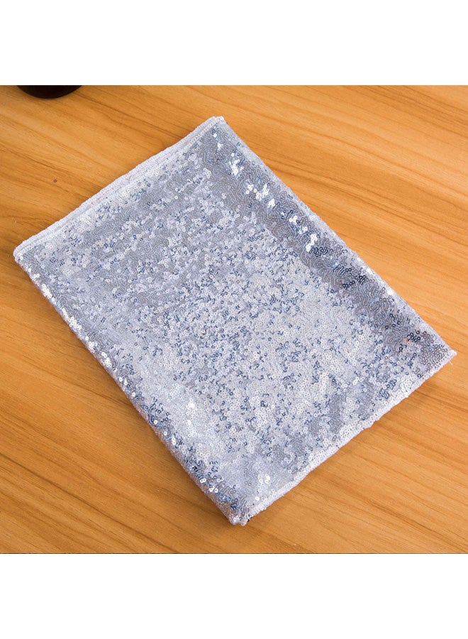 Sparkly Sequined Table Runner Silver - Image 3