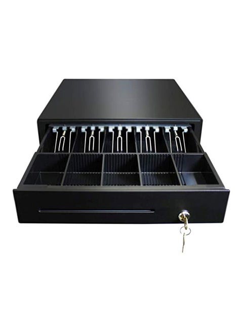 Cash Drawer With Removable Tray And Coin Case Black