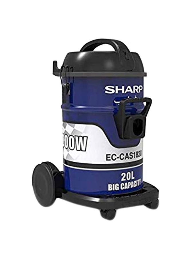 شارب مكنسة كهربائية أسطوانية بروم بقدرة 1800 وات 20 L 1800 W EC-CAS1820-Z أسود/ أزرق/ أبيض