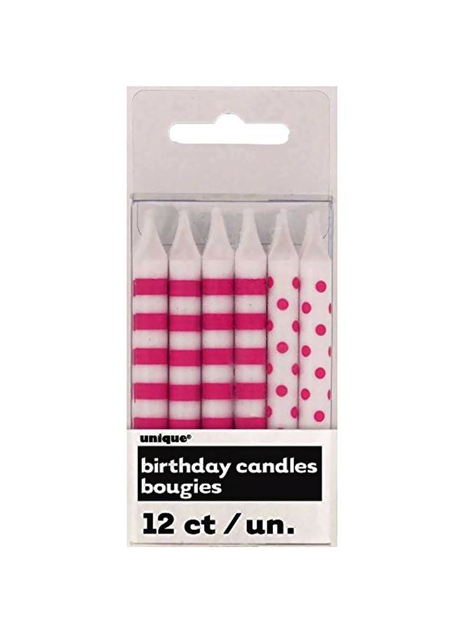 يونيك مجموعة شموع لتزيين الحفلات مكونة من 12 قطعة 3.25بوصة