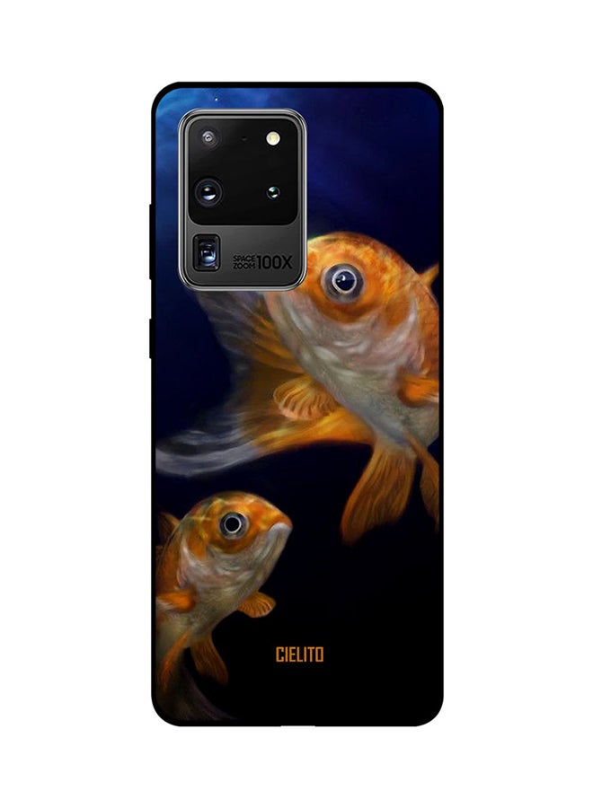 CIELITO Skin Case Cover -for Samsung Galaxy S20 Ultra Gold Fish Gold Fish