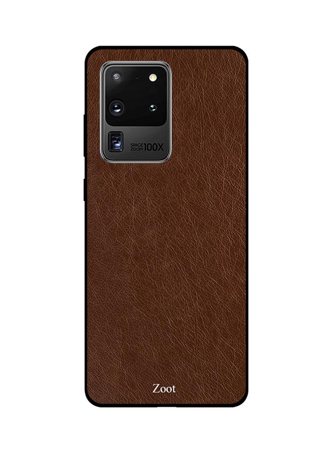 Zoot Skin Case Cover -for Samsung Galaxy S20 Ultra Dark Brown Leather Pattern Dark Brown Leather Pattern