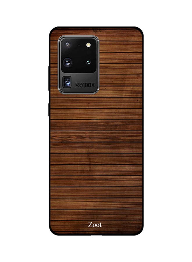 Zoot Skin Case Cover -for Samsung Galaxy S20 Ultra Wooden Dark Brown Lines Wooden Dark Brown Lines