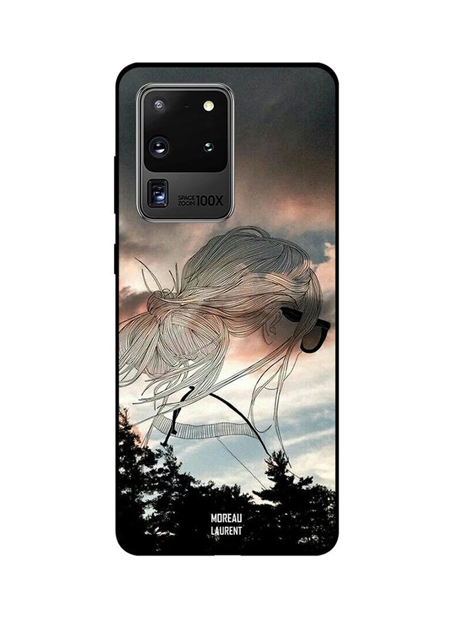 Moreau Laurent Skin Case Cover -for Samsung Galaxy S20 Ultra Doodle Girl From Right Back Doodle Girl From Right Back